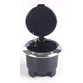 Ronde asbak zwart/chroom