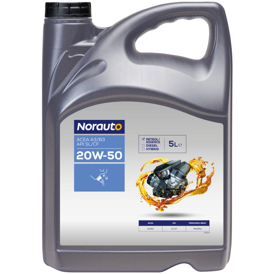 Motorolie NORAUTO 20W50 benzine 5L : Auto5.be