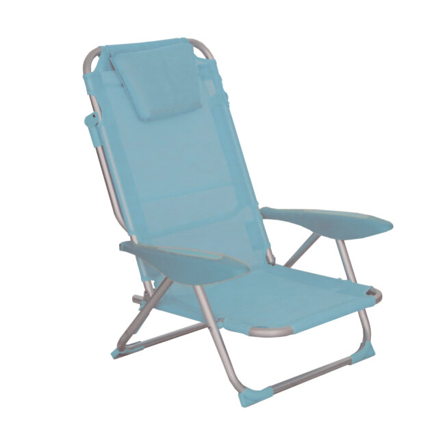 Inklapbare strandstoel blauw denim kleur